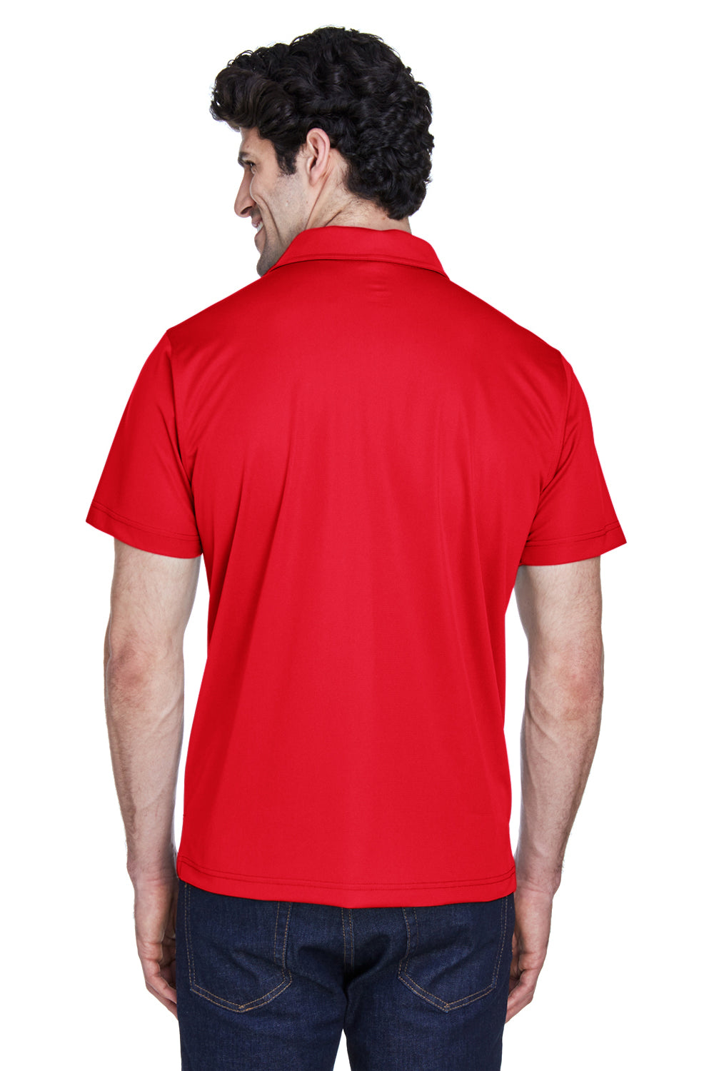 Team 365 TT21 Mens Command Performance Moisture Wicking Short Sleeve Polo Shirt Red Back