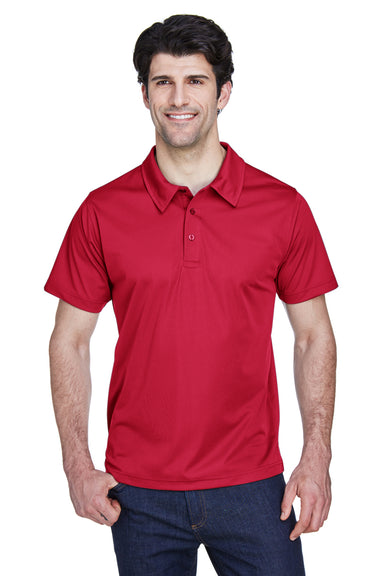 Team 365 TT21 Mens Command Performance Moisture Wicking Short Sleeve Polo Shirt Scarlet Red Front