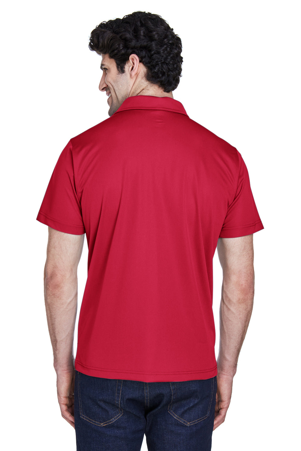 Team 365 TT21 Mens Command Performance Moisture Wicking Short Sleeve Polo Shirt Scarlet Red Back