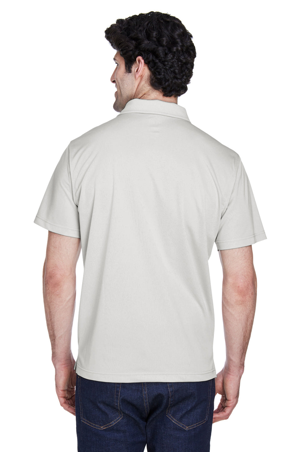 Team 365 TT21 Mens Command Performance Moisture Wicking Short Sleeve Polo Shirt Silver Grey Back