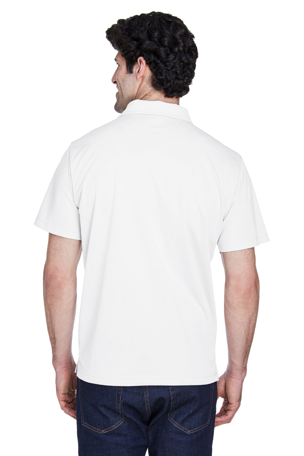 Team 365 TT21 Mens Command Performance Moisture Wicking Short Sleeve Polo Shirt White Back