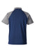 Team 365 TT21C Mens Command Colorblock Moisture Wicking Short Sleeve Polo Shirt Dark Navy Blue/Graphite Grey Flat Back