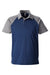 Team 365 TT21C Mens Command Colorblock Moisture Wicking Short Sleeve Polo Shirt Dark Navy Blue/Graphite Grey Flat Front