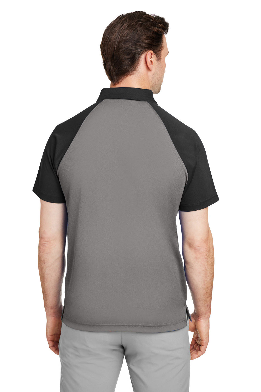 Team 365 TT21C Mens Command Colorblock Moisture Wicking Short Sleeve Polo Shirt Graphite Grey/Black Back