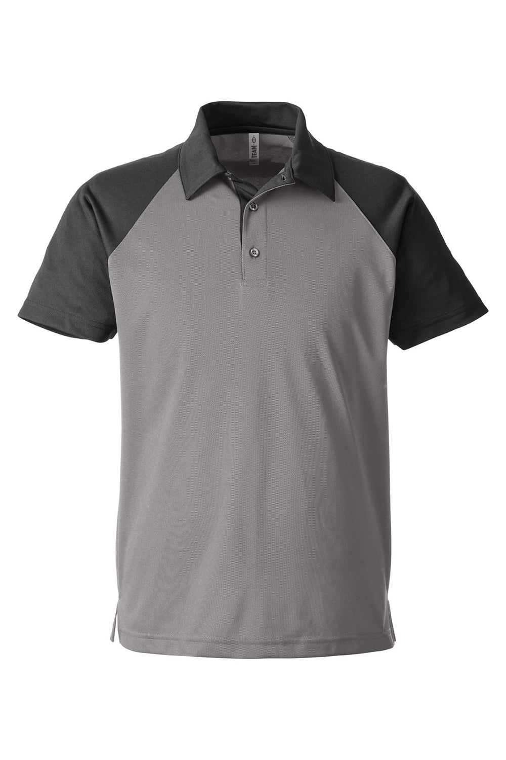 Team 365 TT21C Mens Command Colorblock Moisture Wicking Short Sleeve Polo Shirt Graphite Grey/Black Flat Front