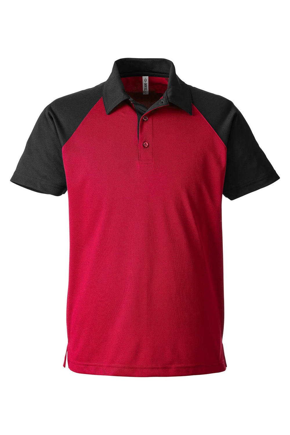 Team 365 TT21C Mens Command Colorblock Moisture Wicking Short Sleeve Polo Shirt Red/Black Flat Front