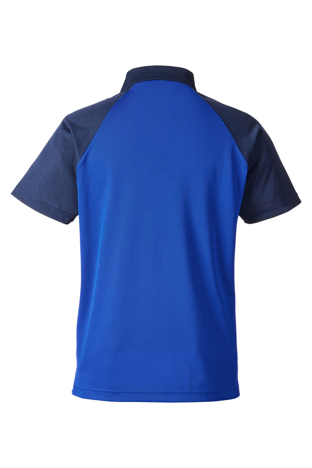 Team 365 TT21C Mens Command Colorblock Moisture Wicking Short Sleeve Polo Shirt Royal Blue/Dark Navy Blue Flat Back