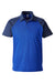 Team 365 TT21C Mens Command Colorblock Moisture Wicking Short Sleeve Polo Shirt Royal Blue/Dark Navy Blue Flat Front