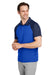Team 365 TT21C Mens Command Colorblock Moisture Wicking Short Sleeve Polo Shirt Royal Blue/Dark Navy Blue 3Q