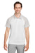 Team 365 TT21C Mens Command Colorblock Moisture Wicking Short Sleeve Polo Shirt White/Silver Grey Front