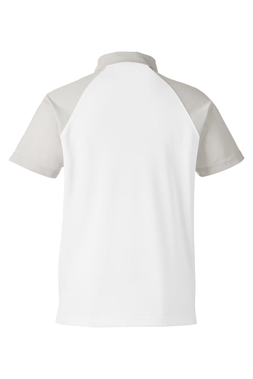Team 365 TT21C Mens Command Colorblock Moisture Wicking Short Sleeve Polo Shirt White/Silver Grey Flat Back