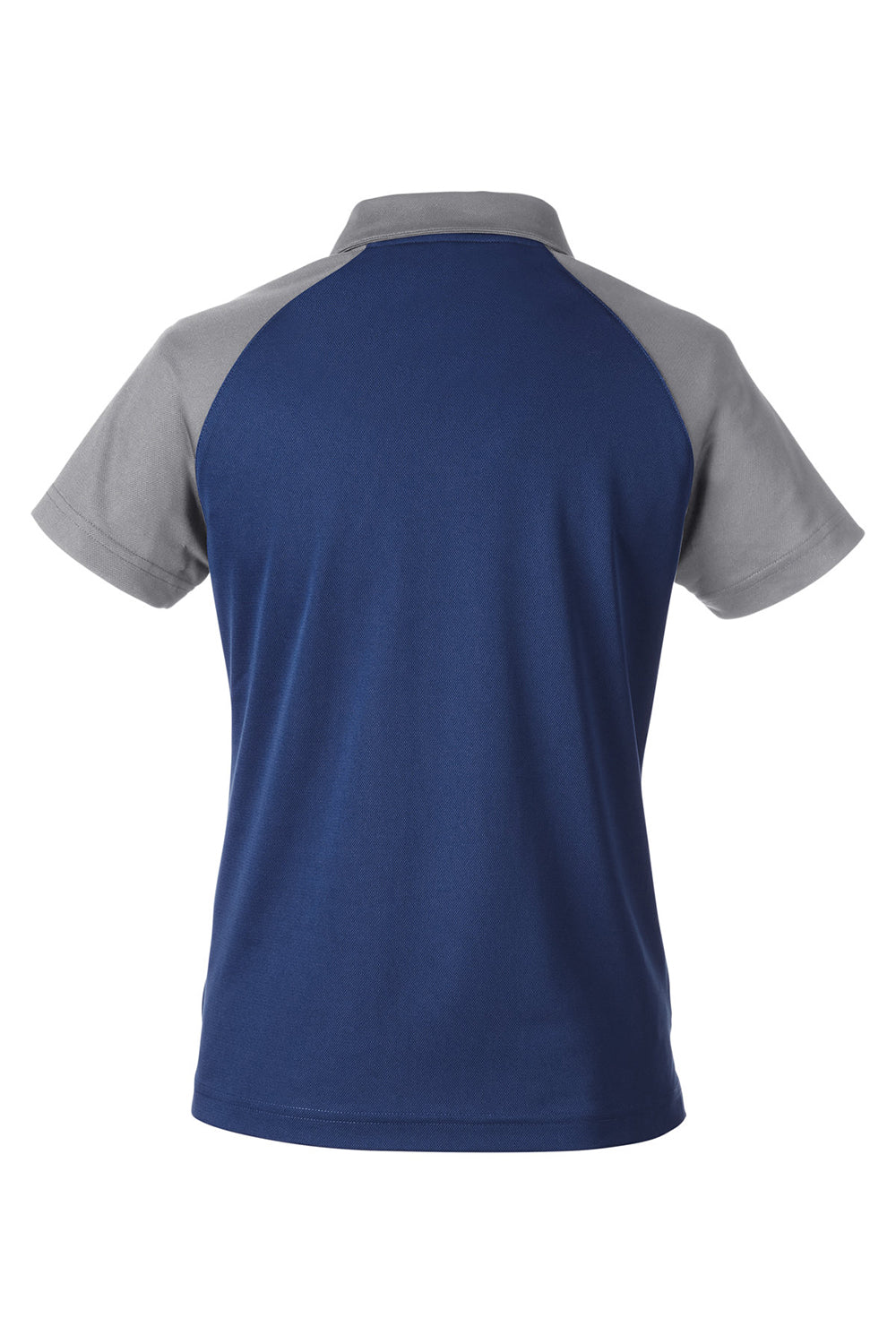 Team 365 TT21CW Womens Command Colorblock Moisture Wicking Short Sleeve Polo Shirt Dark Navy Blue/Graphite Grey Flat Back