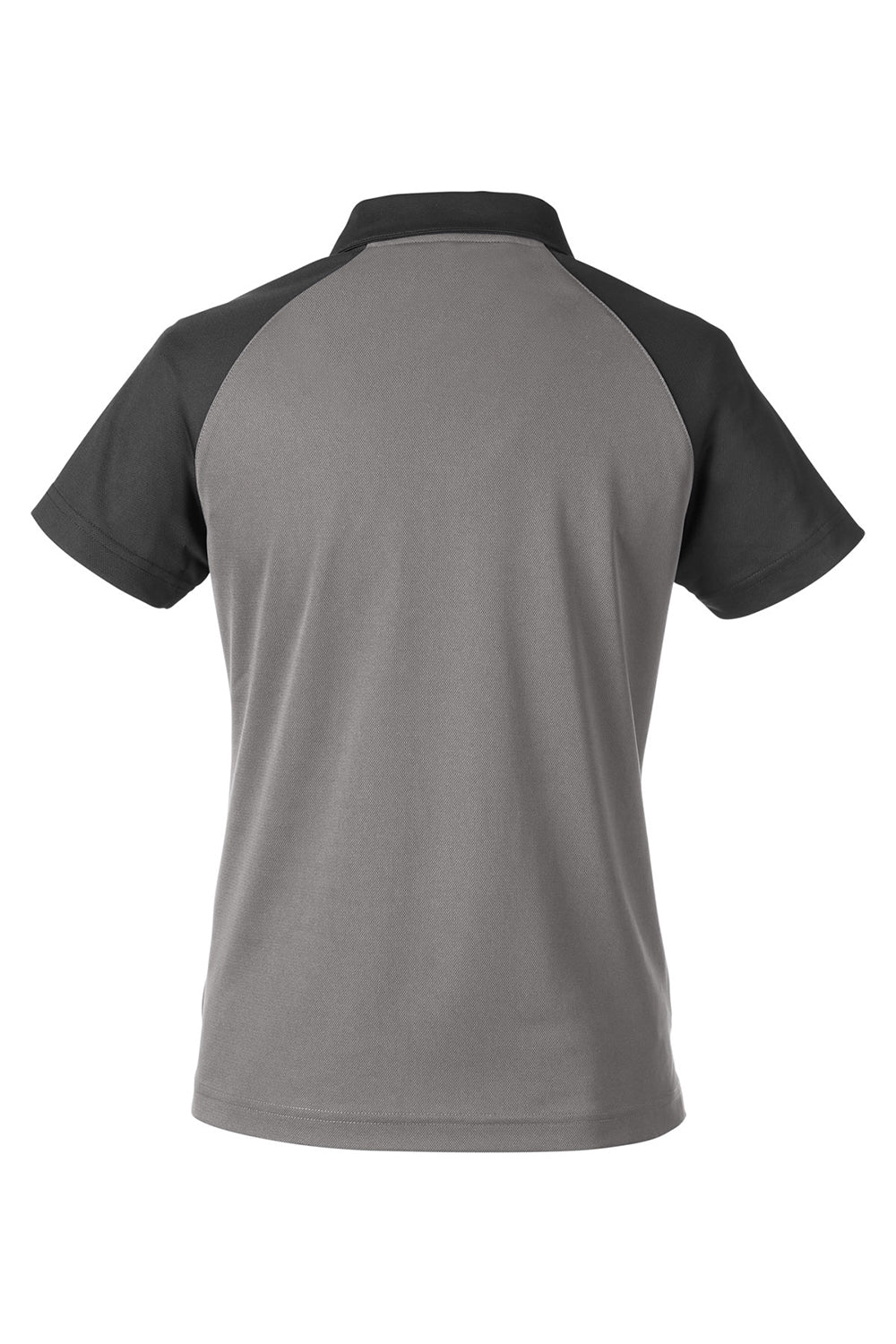 Team 365 TT21CW Womens Command Colorblock Moisture Wicking Short Sleeve Polo Shirt Graphite Grey/Black Flat Back