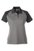 Team 365 TT21CW Womens Command Colorblock Moisture Wicking Short Sleeve Polo Shirt Graphite Grey/Black Flat Front