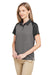 Team 365 TT21CW Womens Command Colorblock Moisture Wicking Short Sleeve Polo Shirt Graphite Grey/Black 3Q