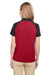 Team 365 TT21CW Womens Command Colorblock Moisture Wicking Short Sleeve Polo Shirt Red/Black Back