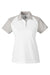 Team 365 TT21CW Womens Command Colorblock Moisture Wicking Short Sleeve Polo Shirt White/Silver Grey Flat Front