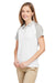 Team 365 TT21CW Womens Command Colorblock Moisture Wicking Short Sleeve Polo Shirt White/Silver Grey 3Q
