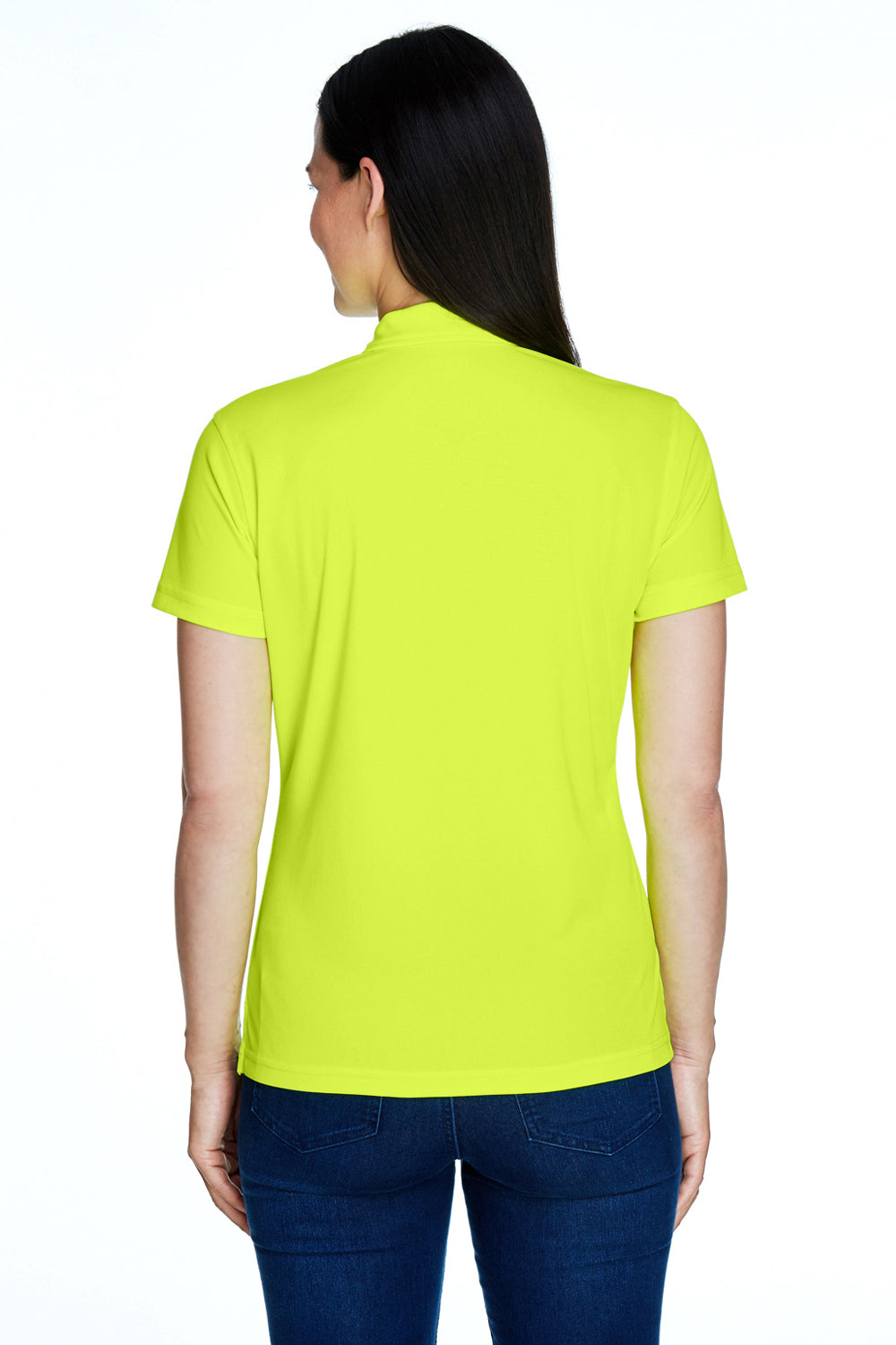 Team 365 TT21W Womens Command Performance Moisture Wicking Short Sleeve Polo Shirt Safety Yellow Back