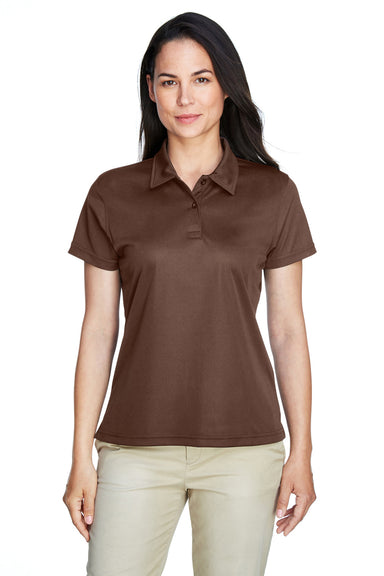 Team 365 TT21W Womens Command Performance Moisture Wicking Short Sleeve Polo Shirt Brown Front