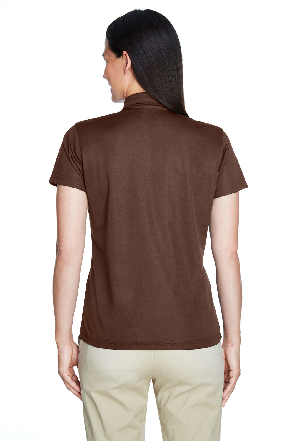 Team 365 TT21W Womens Command Performance Moisture Wicking Short Sleeve Polo Shirt Brown Back