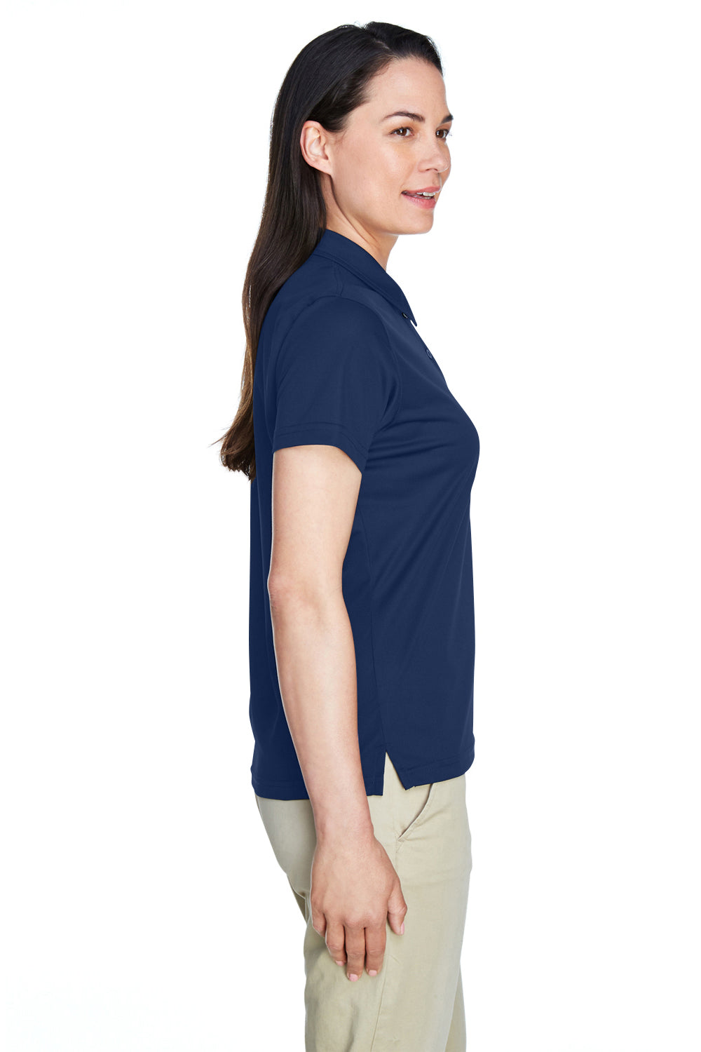 Team 365 TT21W Womens Command Performance Moisture Wicking Short Sleeve Polo Shirt Navy Blue Side