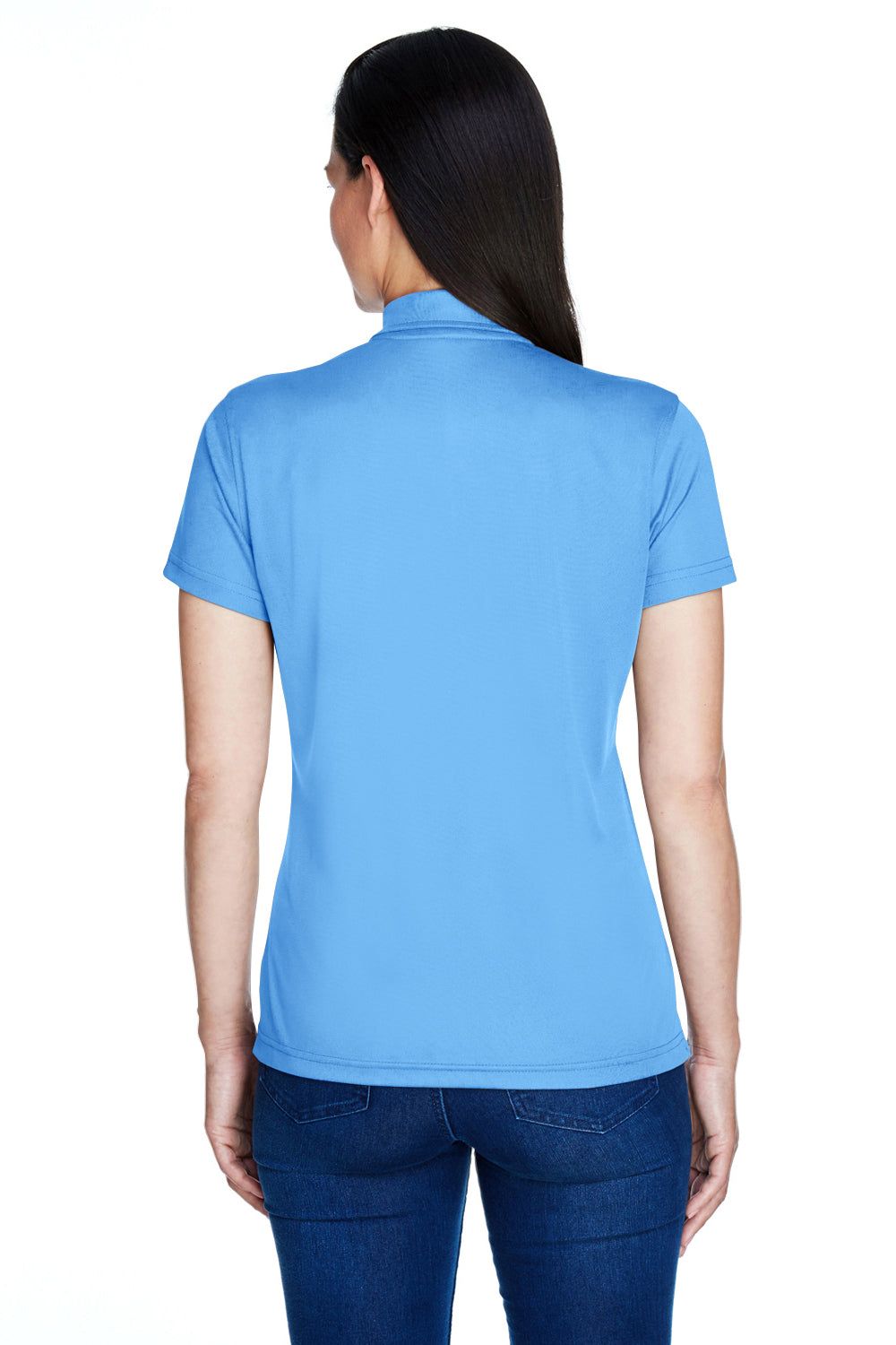 Team 365 TT21W Womens Command Performance Moisture Wicking Short Sleeve Polo Shirt Light Blue Back