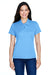 Team 365 TT21W Womens Command Performance Moisture Wicking Short Sleeve Polo Shirt Light Blue Front