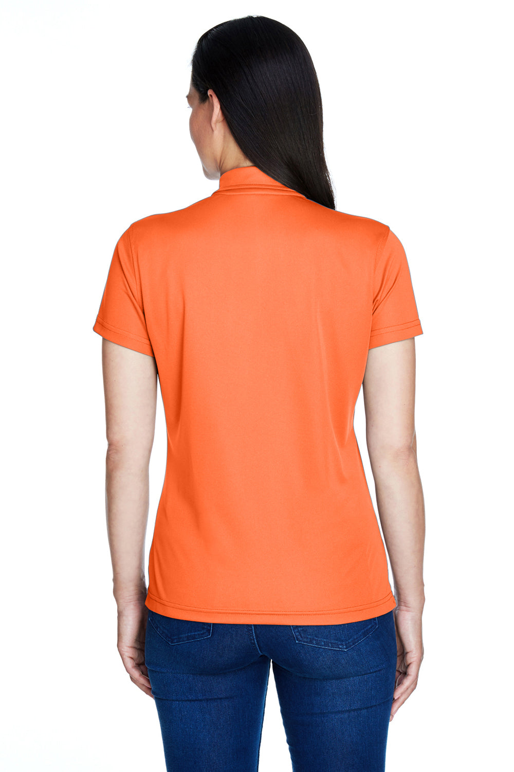 Team 365 TT21W Womens Command Performance Moisture Wicking Short Sleeve Polo Shirt Orange Back