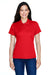 Team 365 TT21W Womens Command Performance Moisture Wicking Short Sleeve Polo Shirt Red Front