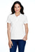Team 365 TT21W Womens Command Performance Moisture Wicking Short Sleeve Polo Shirt White Front