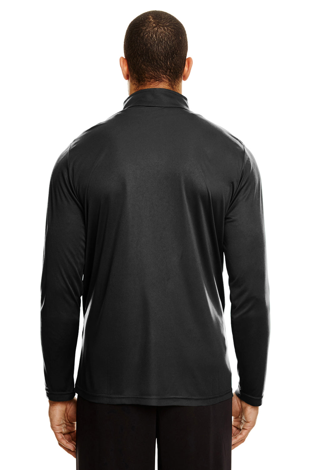 Team 365 TT31 Mens Zone Performance Moisture Wicking 1/4 Zip Sweatshirt Black Back