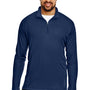 Team 365 Mens Zone Performance Moisture Wicking 1/4 Zip Sweatshirt - Dark Navy Blue