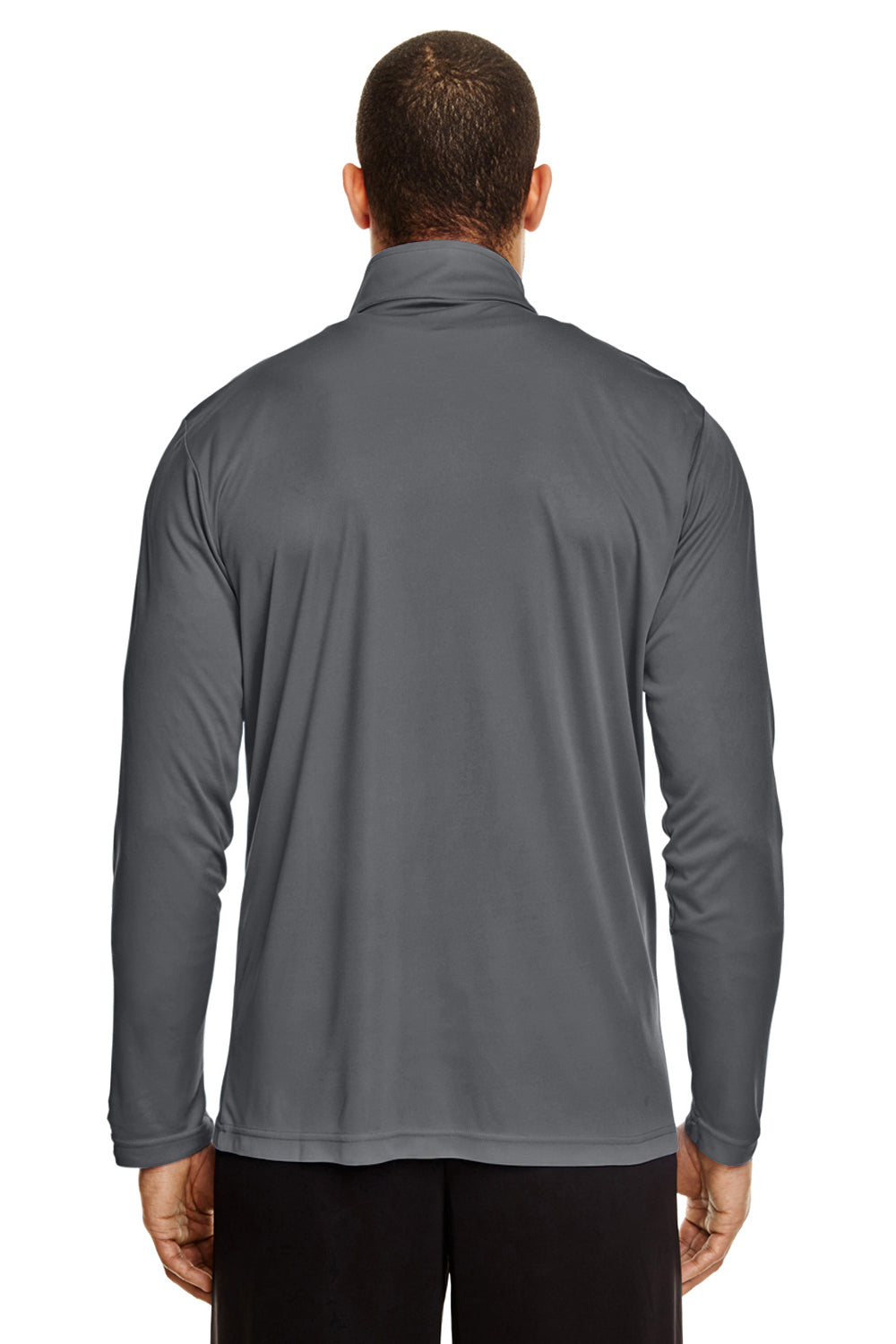 Team 365 TT31 Mens Zone Performance Moisture Wicking 1/4 Zip Sweatshirt Graphite Grey Back