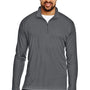 Team 365 Mens Zone Performance Moisture Wicking 1/4 Zip Sweatshirt - Graphite Grey