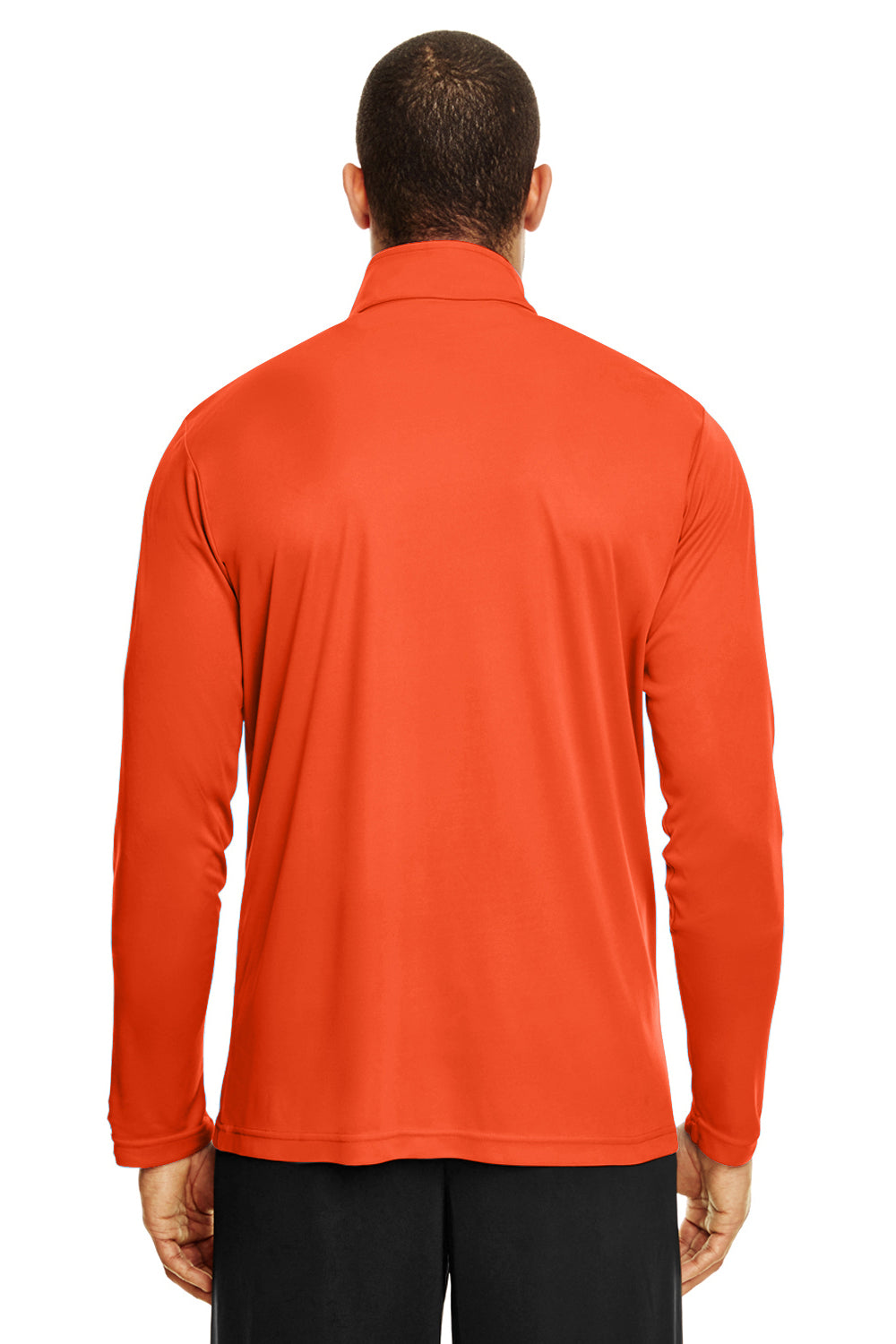 Team 365 TT31 Mens Zone Performance Moisture Wicking 1/4 Zip Sweatshirt Orange Back