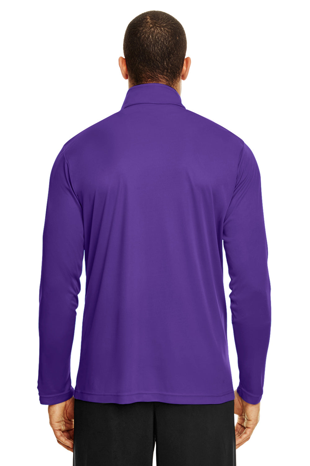 Team 365 TT31 Mens Zone Performance Moisture Wicking 1/4 Zip Sweatshirt Purple Back