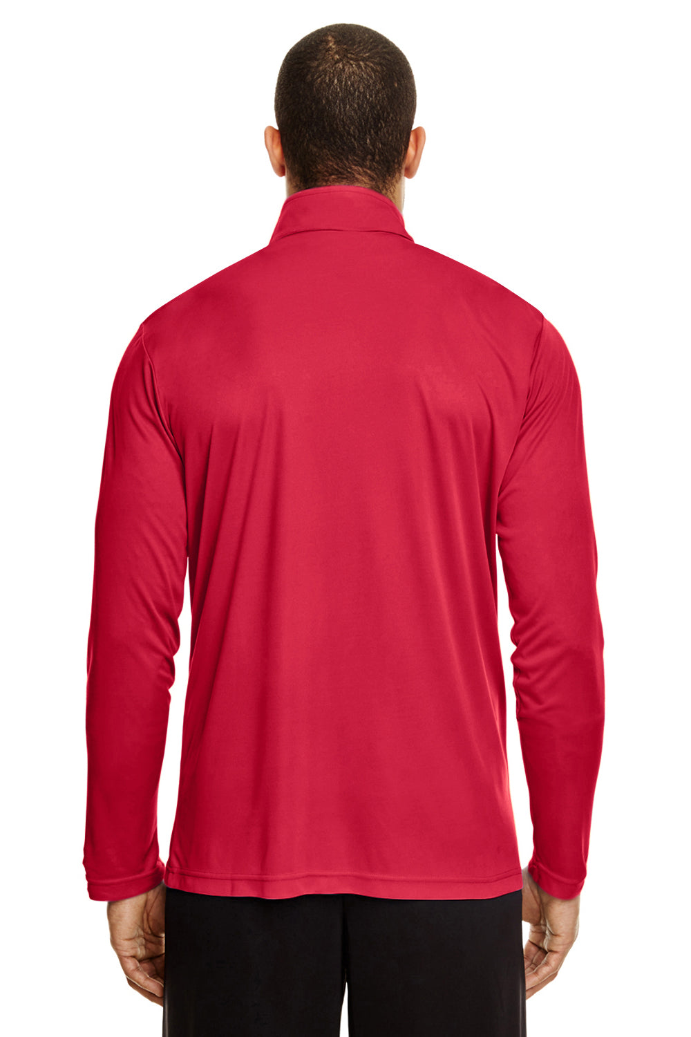 Team 365 TT31 Mens Zone Performance Moisture Wicking 1/4 Zip Sweatshirt Red Back