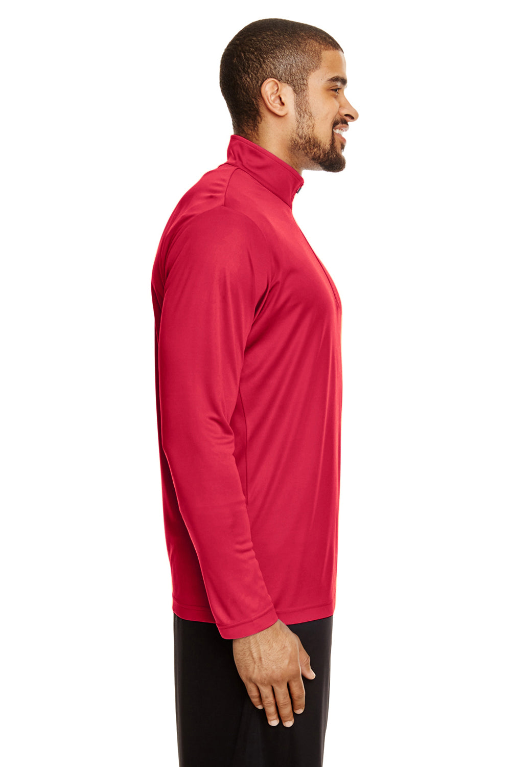 Team 365 TT31 Mens Zone Performance Moisture Wicking 1/4 Zip Sweatshirt Red Side