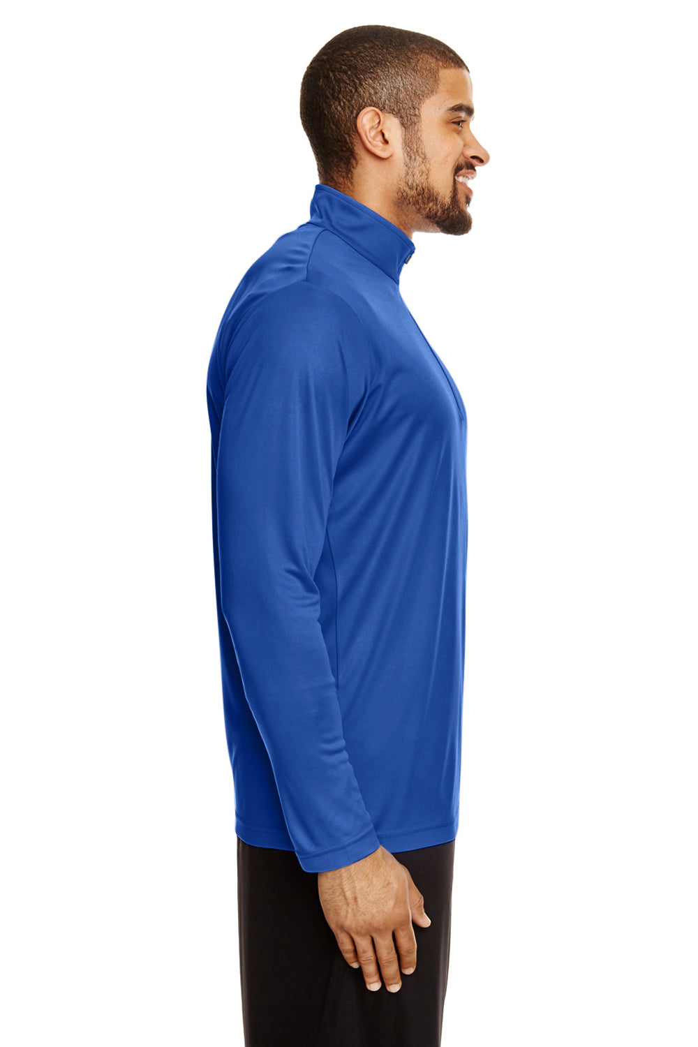 Team 365 TT31 Mens Zone Performance Moisture Wicking 1/4 Zip Sweatshirt Royal Blue Side