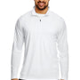 Team 365 Mens Zone Performance Moisture Wicking 1/4 Zip Sweatshirt - White