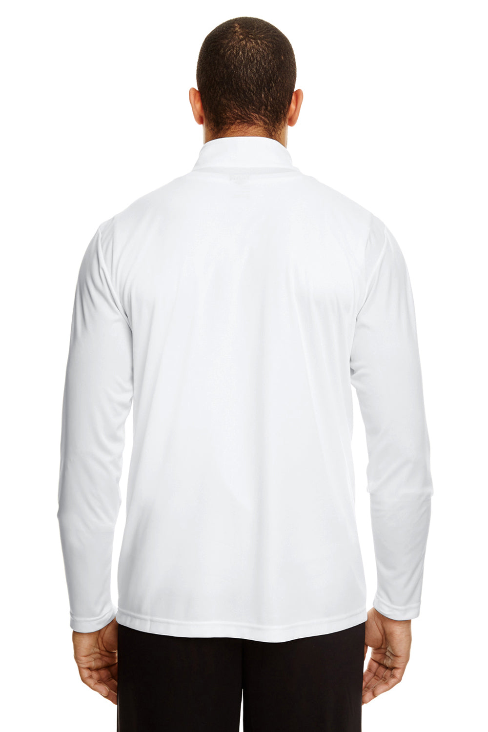 Team 365 TT31 Mens Zone Performance Moisture Wicking 1/4 Zip Sweatshirt White Back