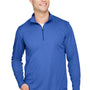 Team 365 Mens Zone Sonic Performance Moisture Wicking 1/4 Zip Sweatshirt - Heather Royal Blue