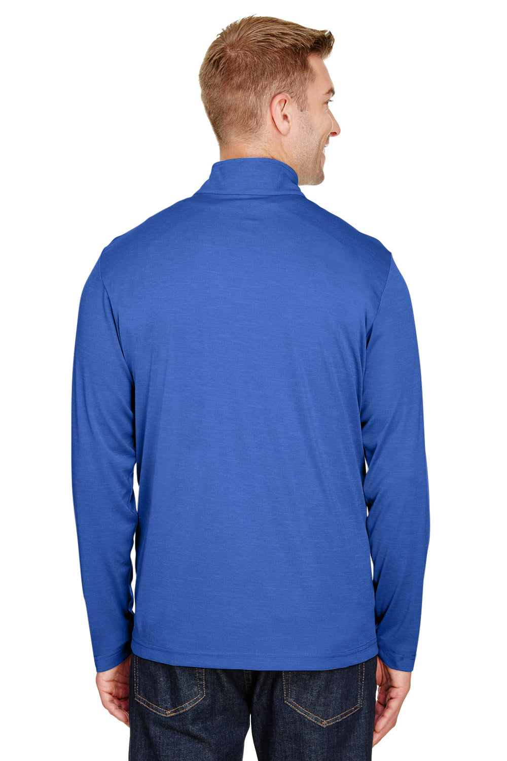 Team 365 TT31H Mens Zone Sonic Performance Moisture Wicking 1/4 Zip Sweatshirt Royal Blue Back