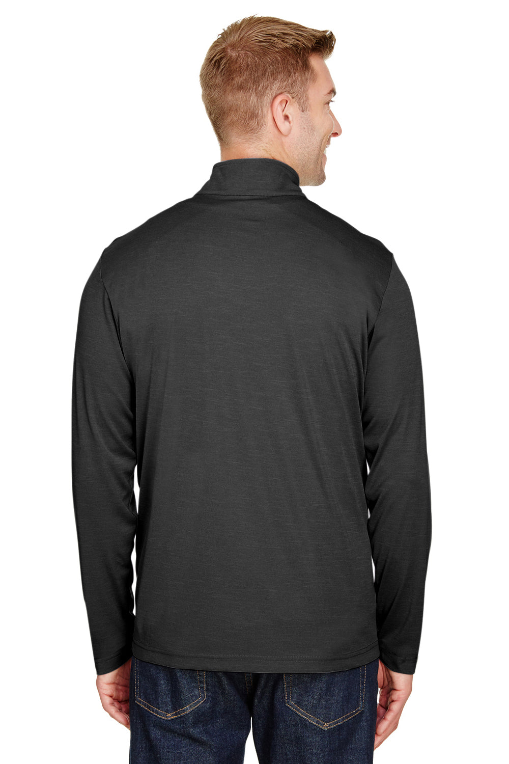 Team 365 TT31H Mens Zone Sonic Performance Moisture Wicking 1/4 Zip Sweatshirt Black Back