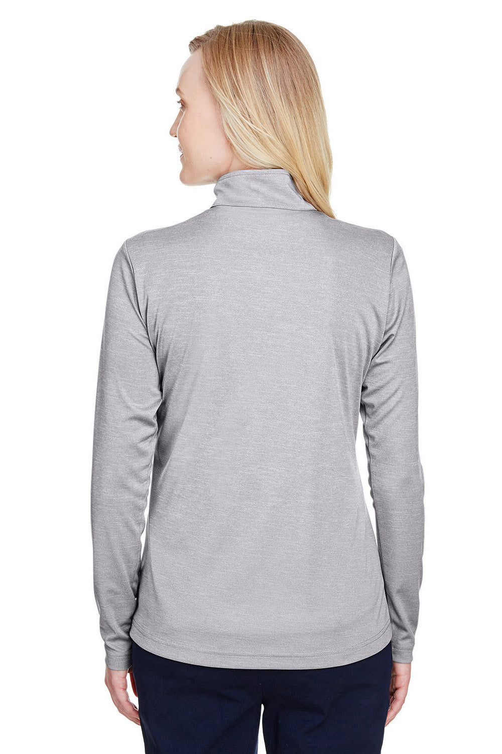 Team 365 TT31HW Womens Zone Sonic Performance Moisture Wicking 1/4 Zip Sweatshirt Grey Back