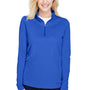 Team 365 Womens Zone Sonic Performance Moisture Wicking 1/4 Zip Sweatshirt - Heather Royal Blue