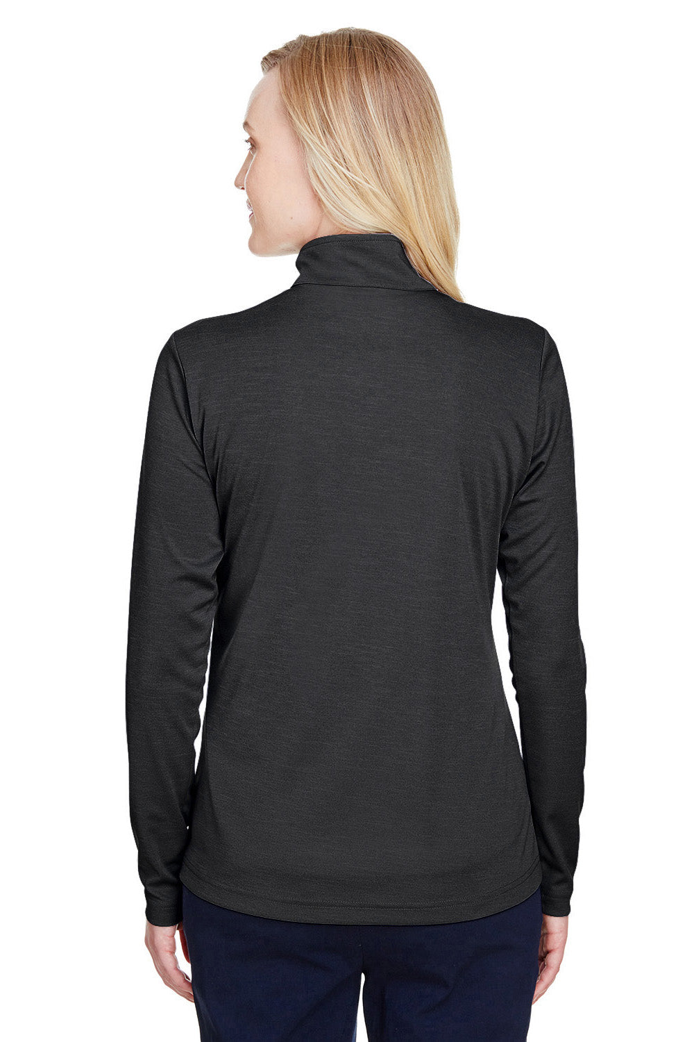 Team 365 TT31HW Womens Zone Sonic Performance Moisture Wicking 1/4 Zip Sweatshirt Black Back
