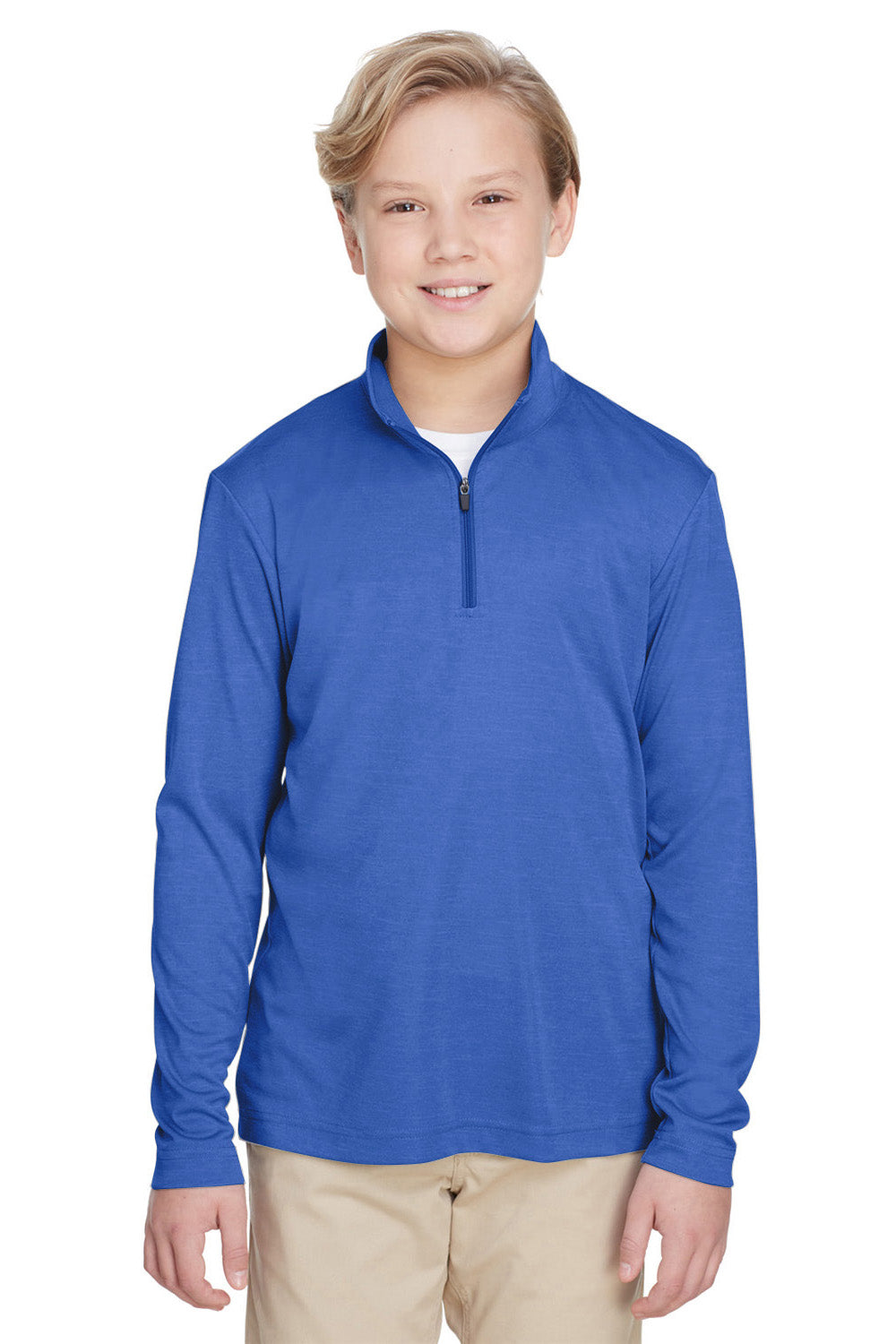 Team 365 TT31HY Youth Zone Sonic Performance Moisture Wicking 1/4 Zip Sweatshirt Royal Blue Front