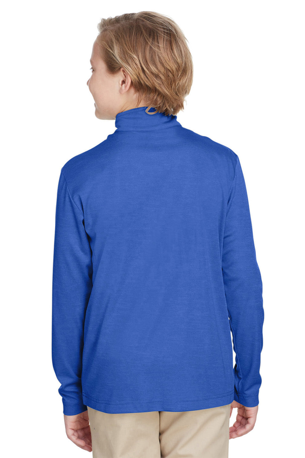 Team 365 TT31HY Youth Zone Sonic Performance Moisture Wicking 1/4 Zip Sweatshirt Royal Blue Back
